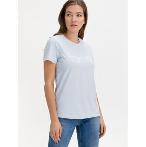 Tommy Hilfiger dámské bleděmodré tričko - XL (C1O)